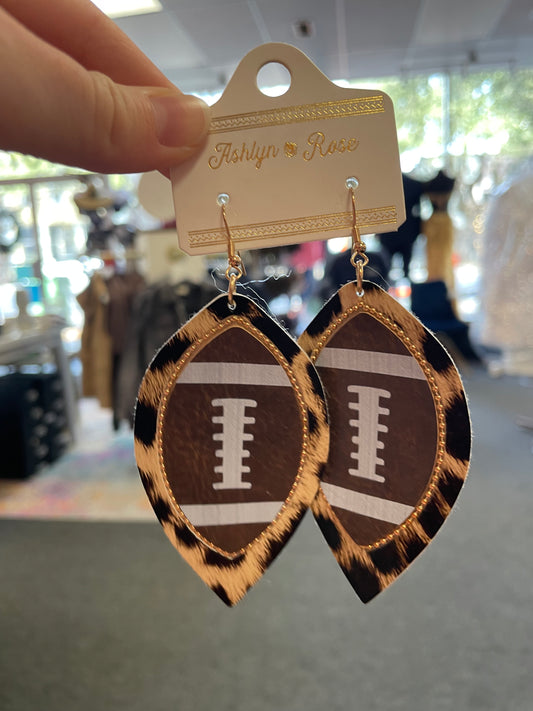 Leopard Football Earrings