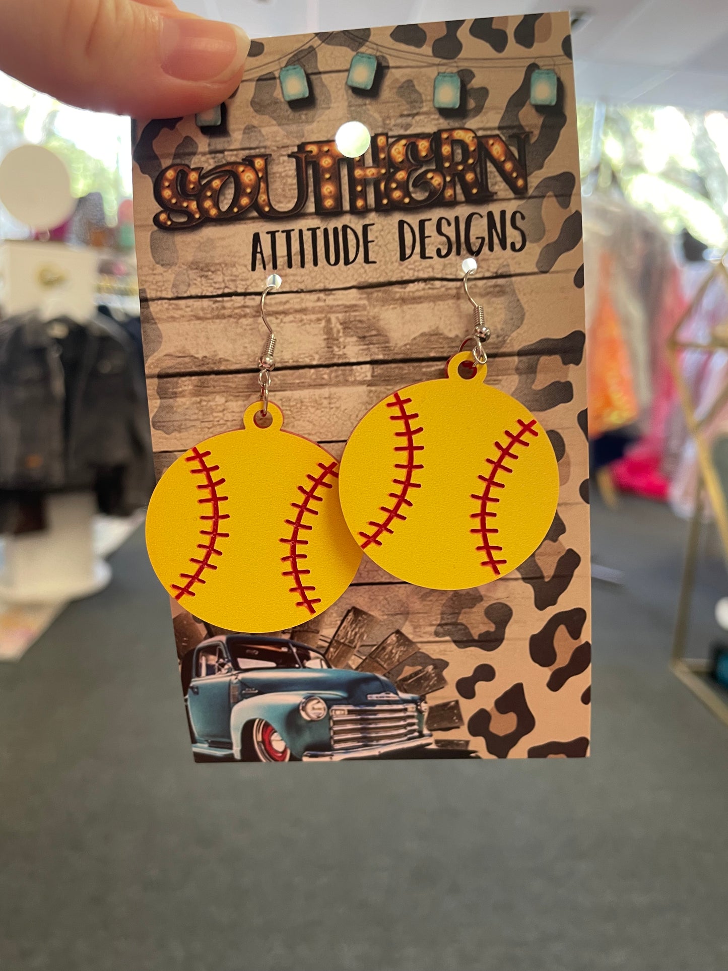 Southern Attitude Softball Earrings