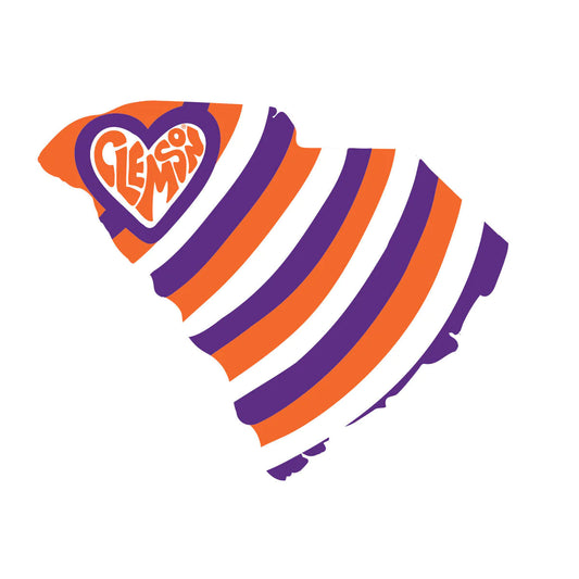 Clemson Heart state sticker