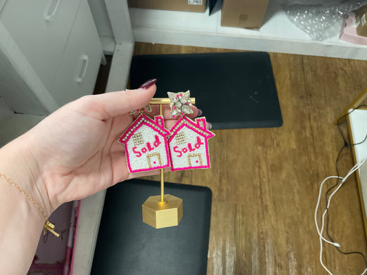 “Sold” House Earrings