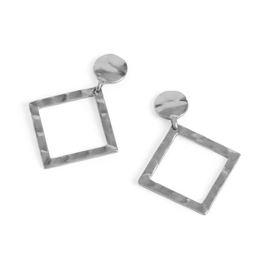 Silver Diamond with Post