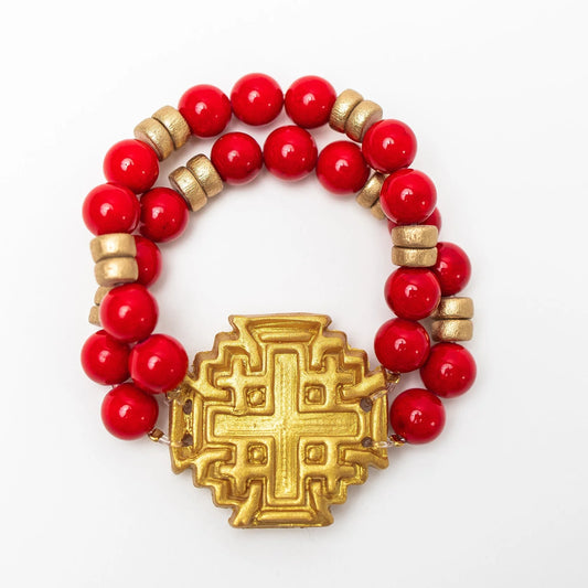 Red Jade with Jerusalem Bracelet