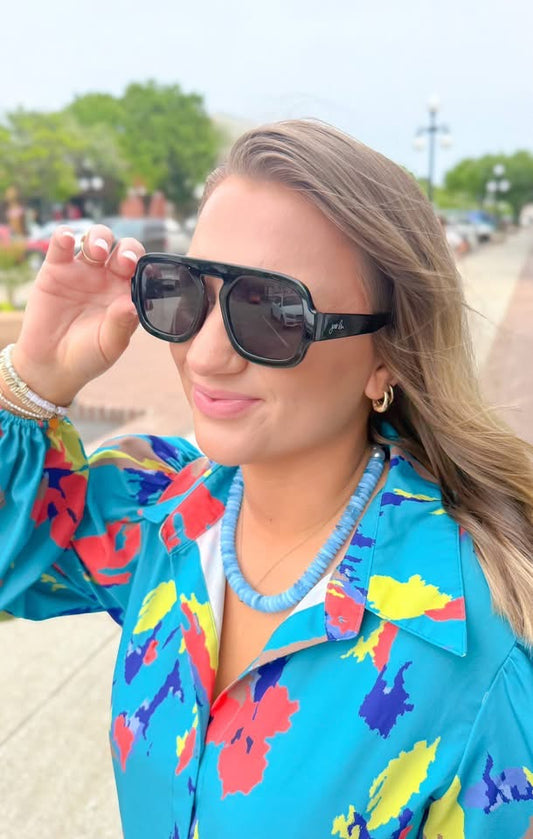 Shade Parade Sunglasses, Black-Black