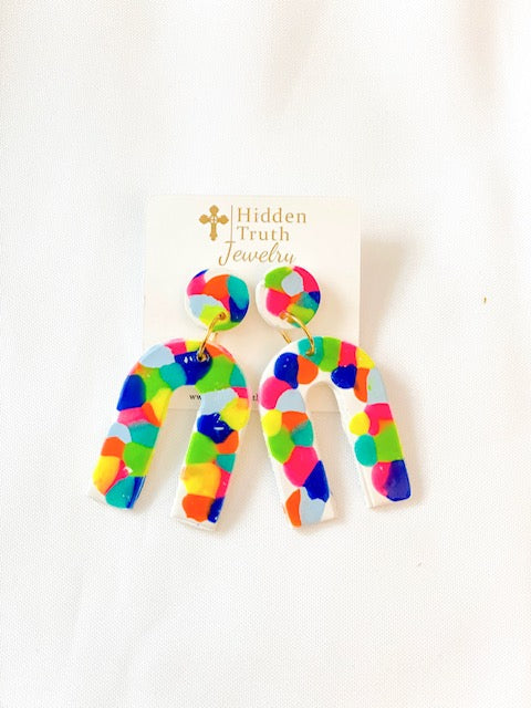 Rainbow Confetti Dangles