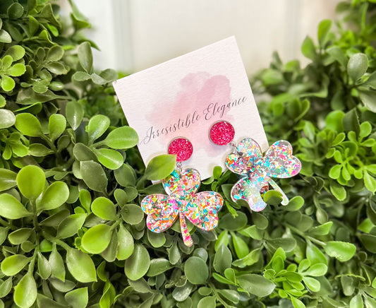 Confetti Shamrock, Hot Pink + Teal Multi