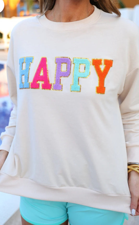 HAPPY, Chenille Patch