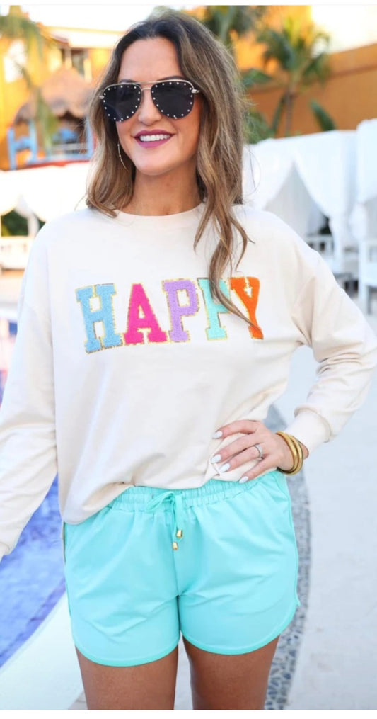 HAPPY, Chenille Patch