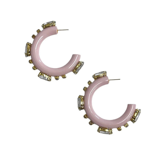 Emily gray hoops in blush pink