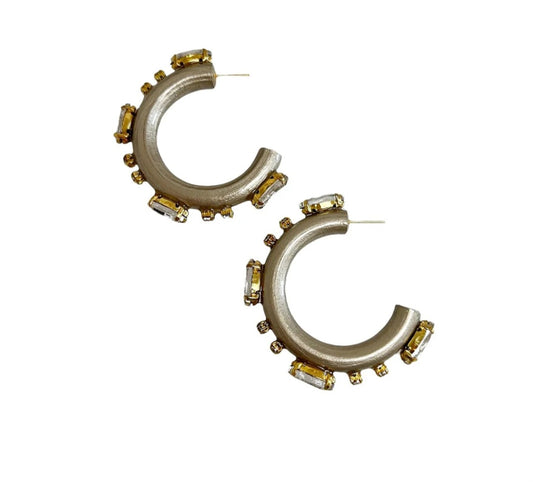 Emily Gray hoops in champagne