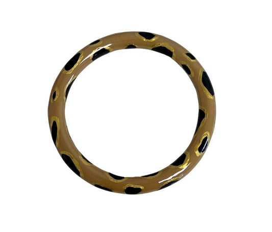 Oyster bangle in Camel + Black