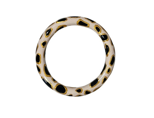 Oyster bangle Linen + black