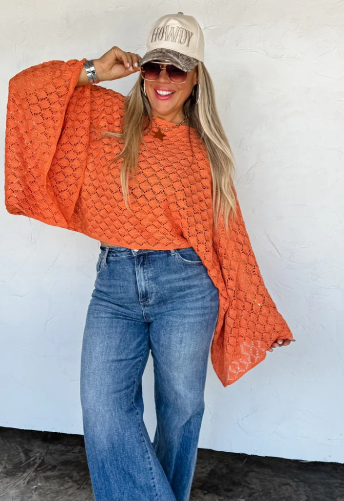 Free spirit bell sleeve top