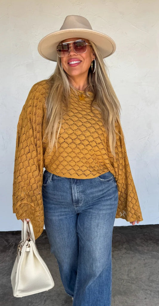Free spirit bell sleeve top