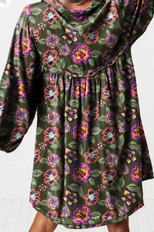 Hallie green floral dress