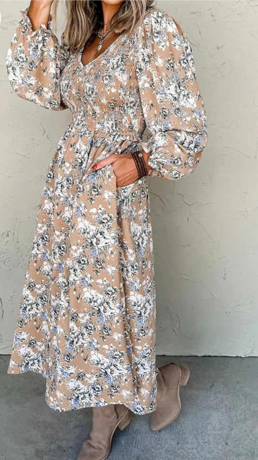 Arden brown floral maxi