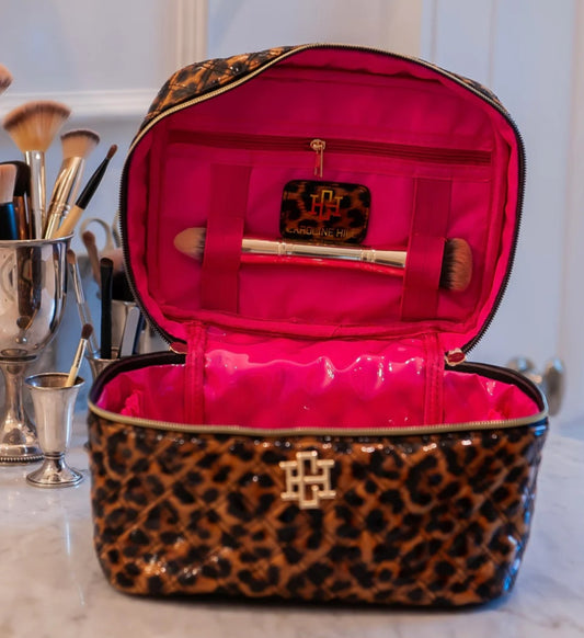 Hampton Train Case in spotted leopard