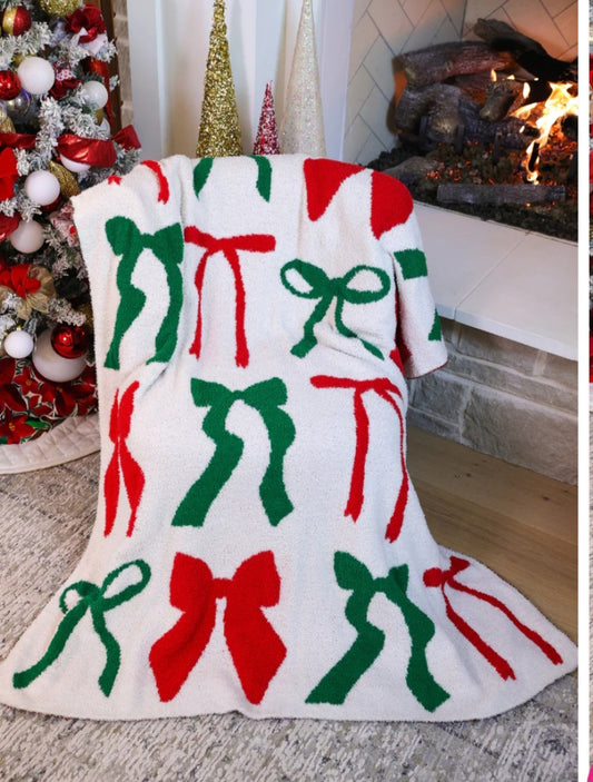Christmas bow lux blanket