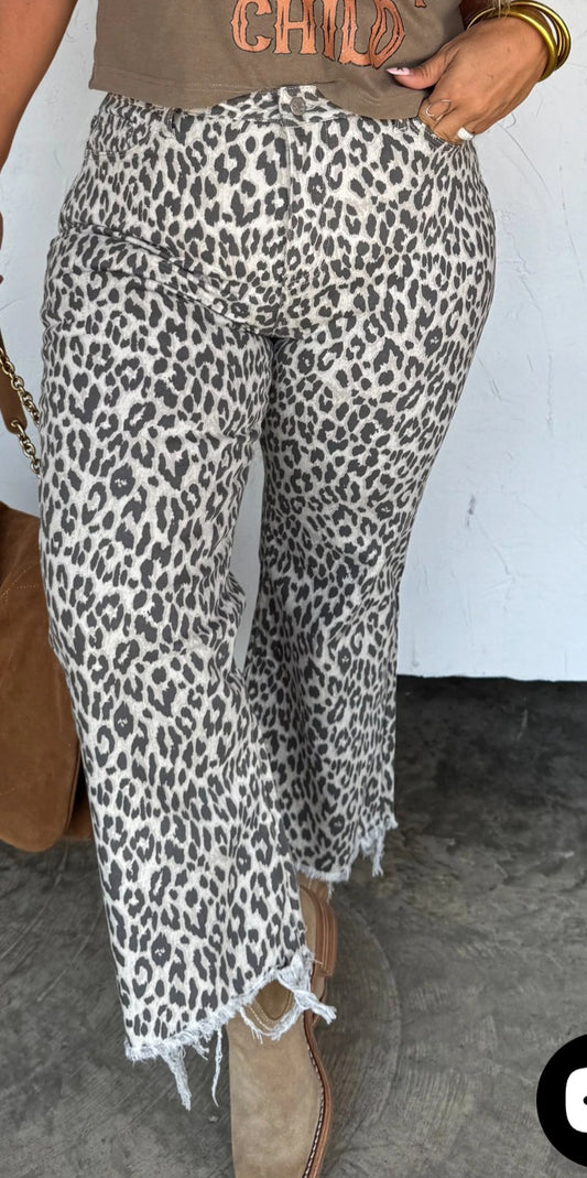 Urban distressed cheetah denim