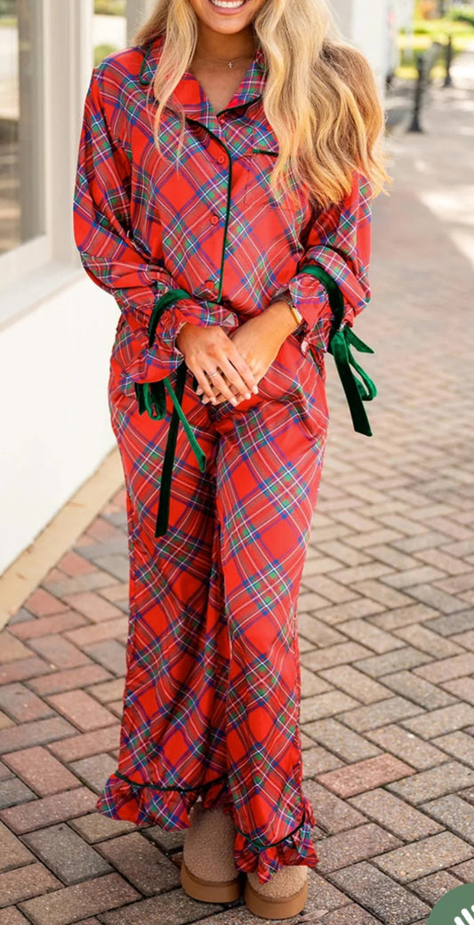 Santa plaid pj's