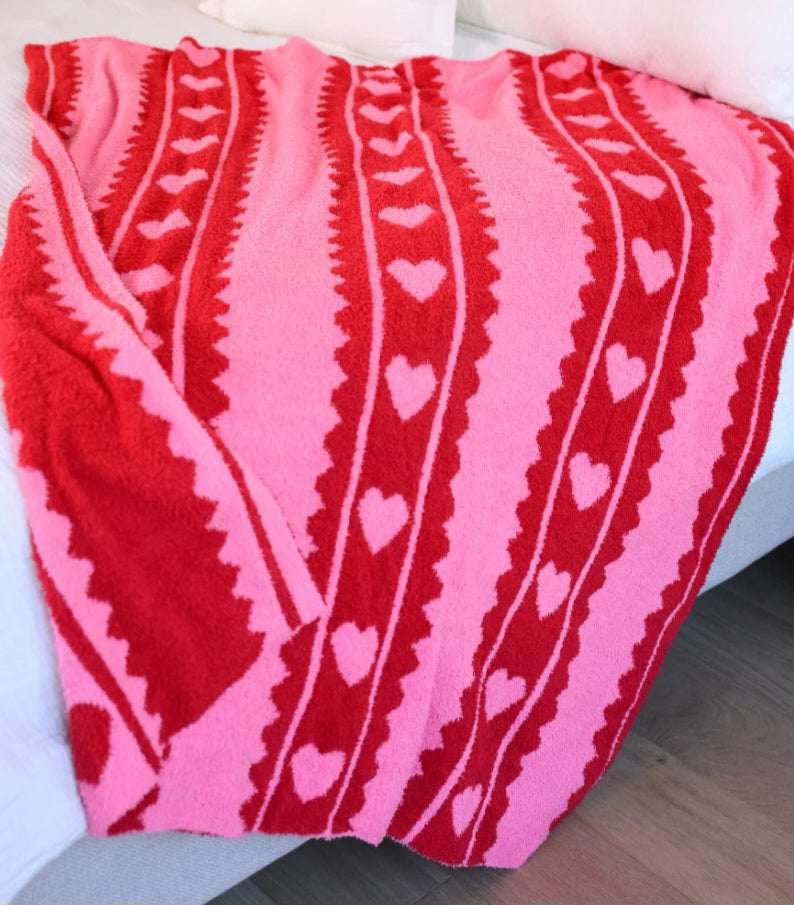 Heart felt stripes blanket