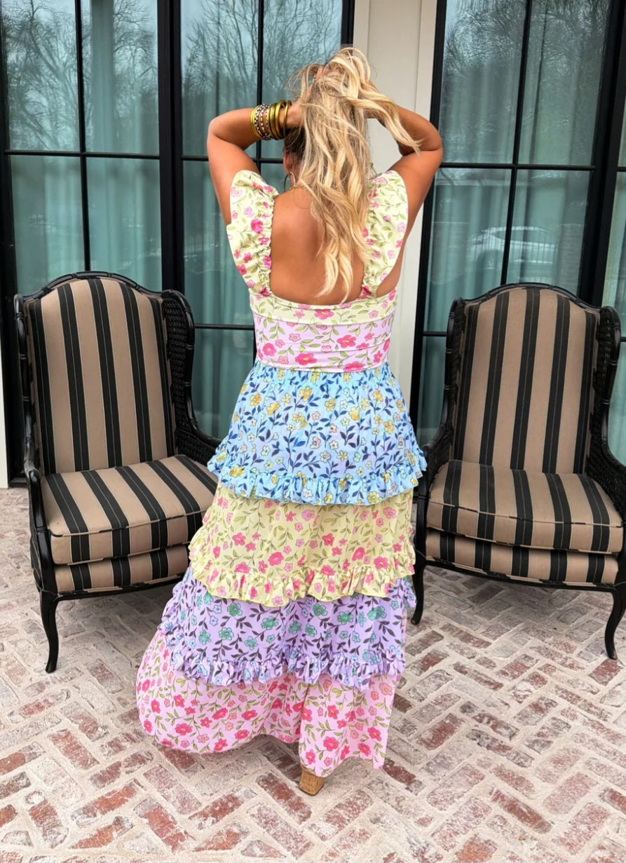 Floral rainbow swim set