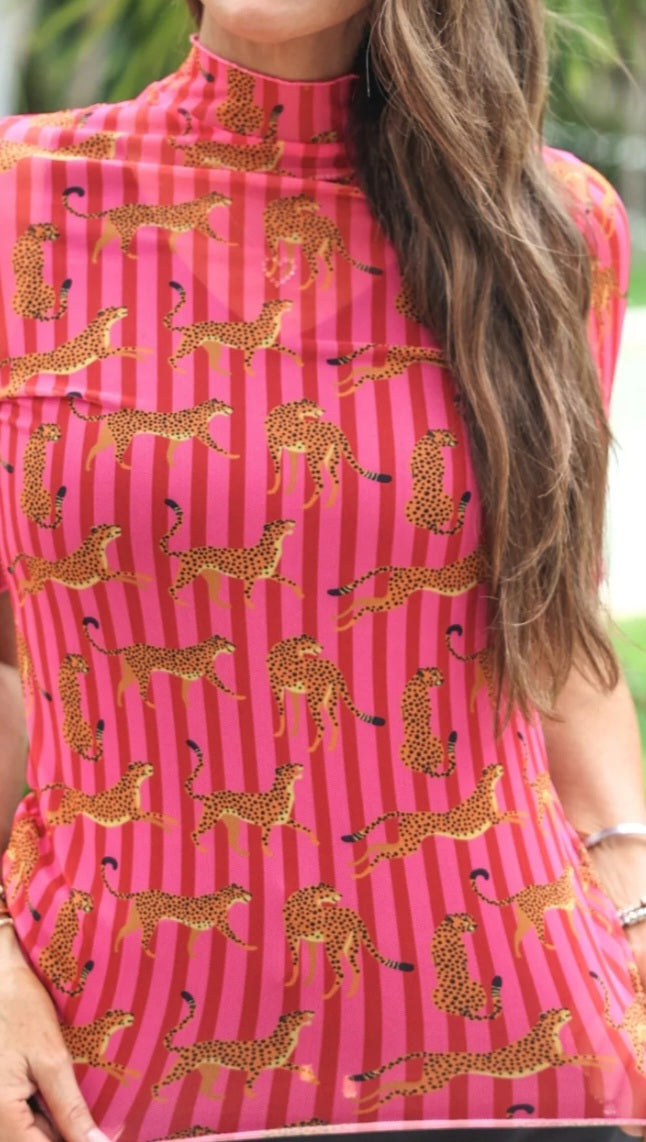 Savanna soirée short sleeve mesh top