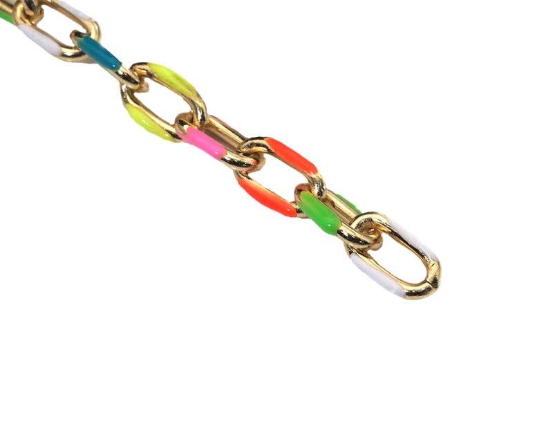 High Quality Colorful enamel Oval Link Chain by foot/Necklace,sku#HX07: 1 yard(=3ft)