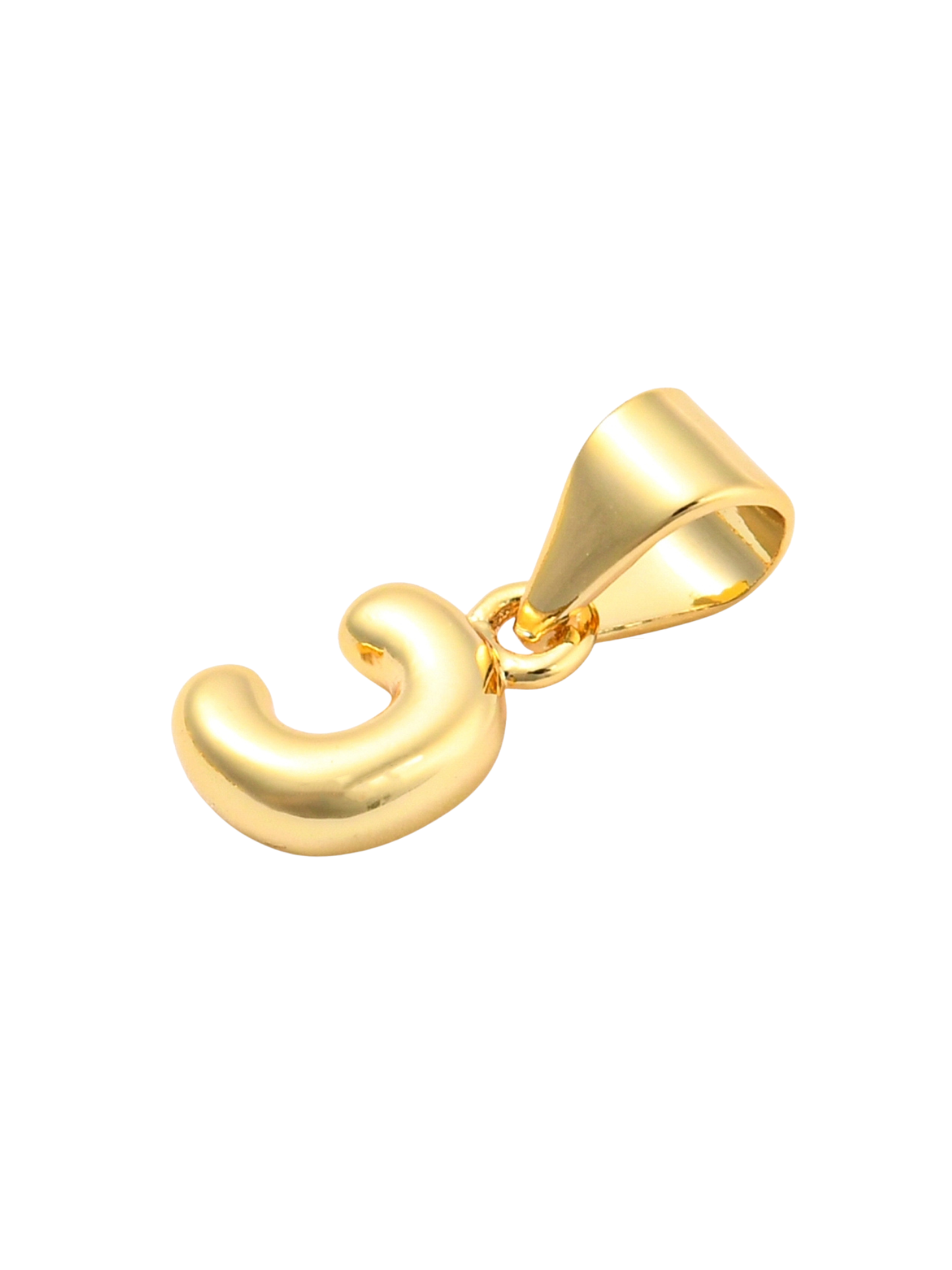 * Gold Mini 18K Bubble Letter "C" Charm