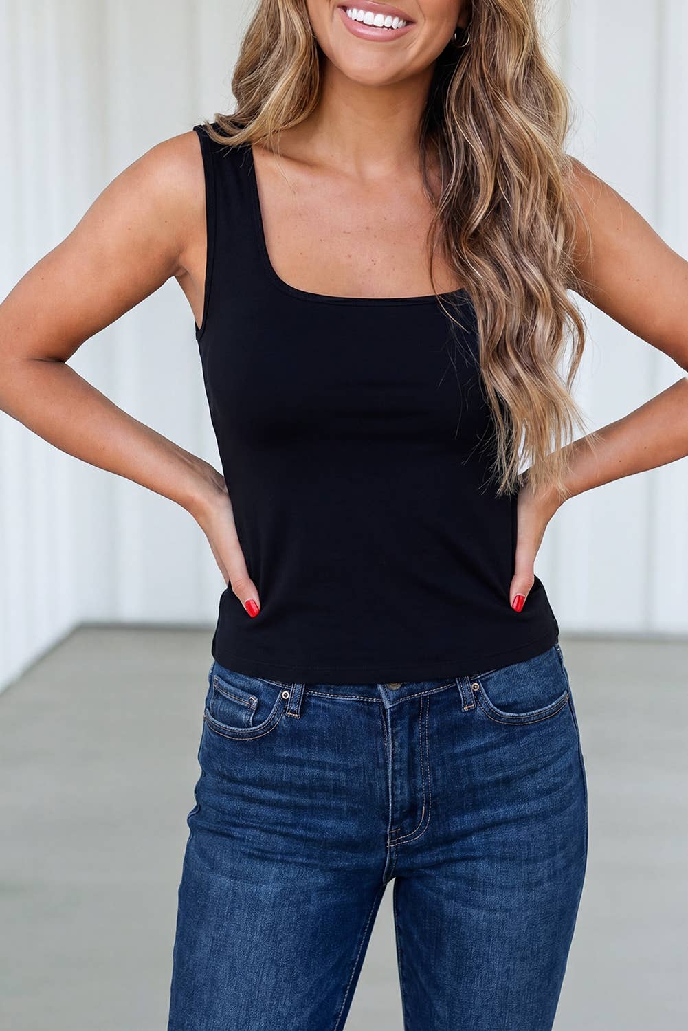 LAS  Solid Simple Back Cross Criss  Sheath Vest (S-XL): Black / L