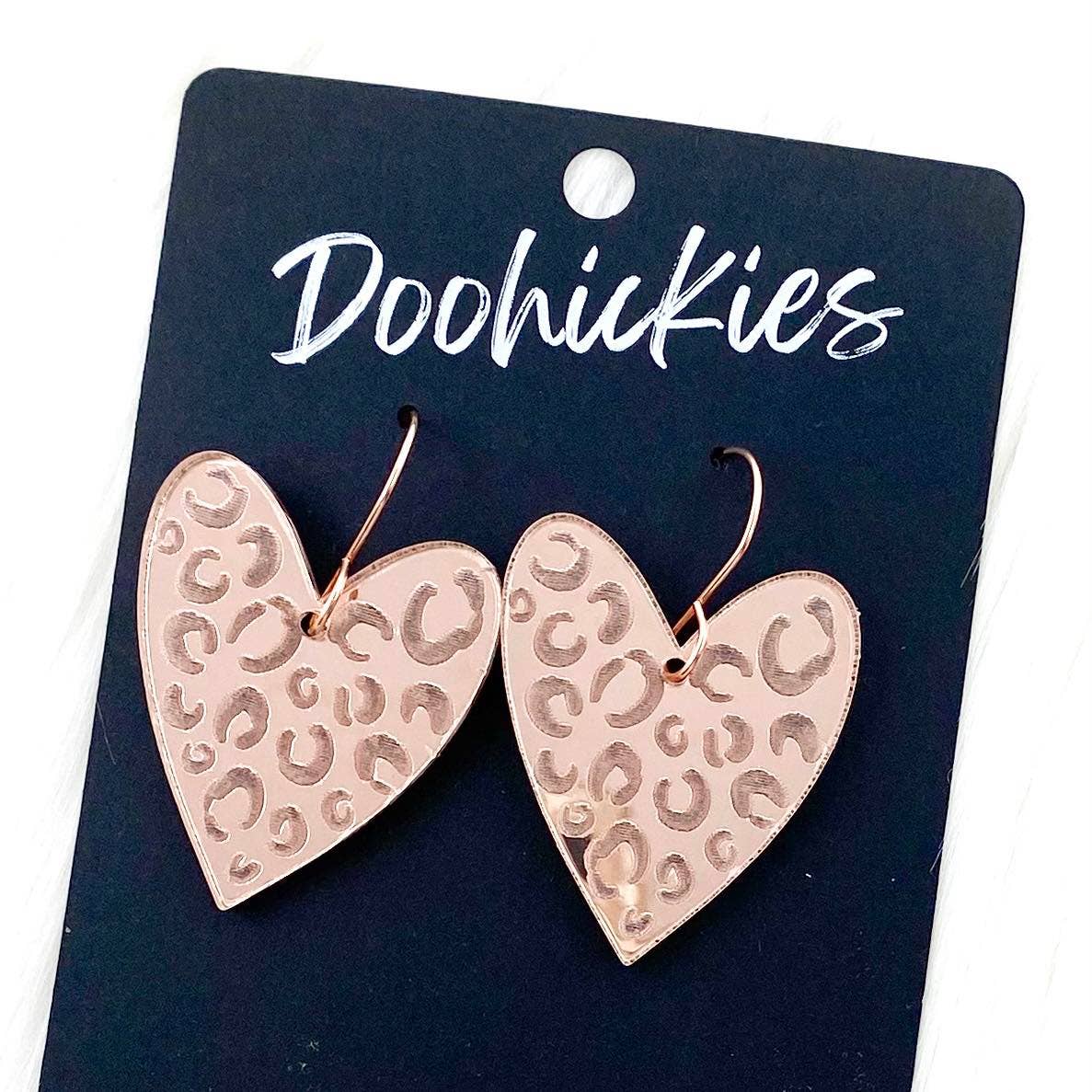 Leopard Mirror Hearts: Rose Gold