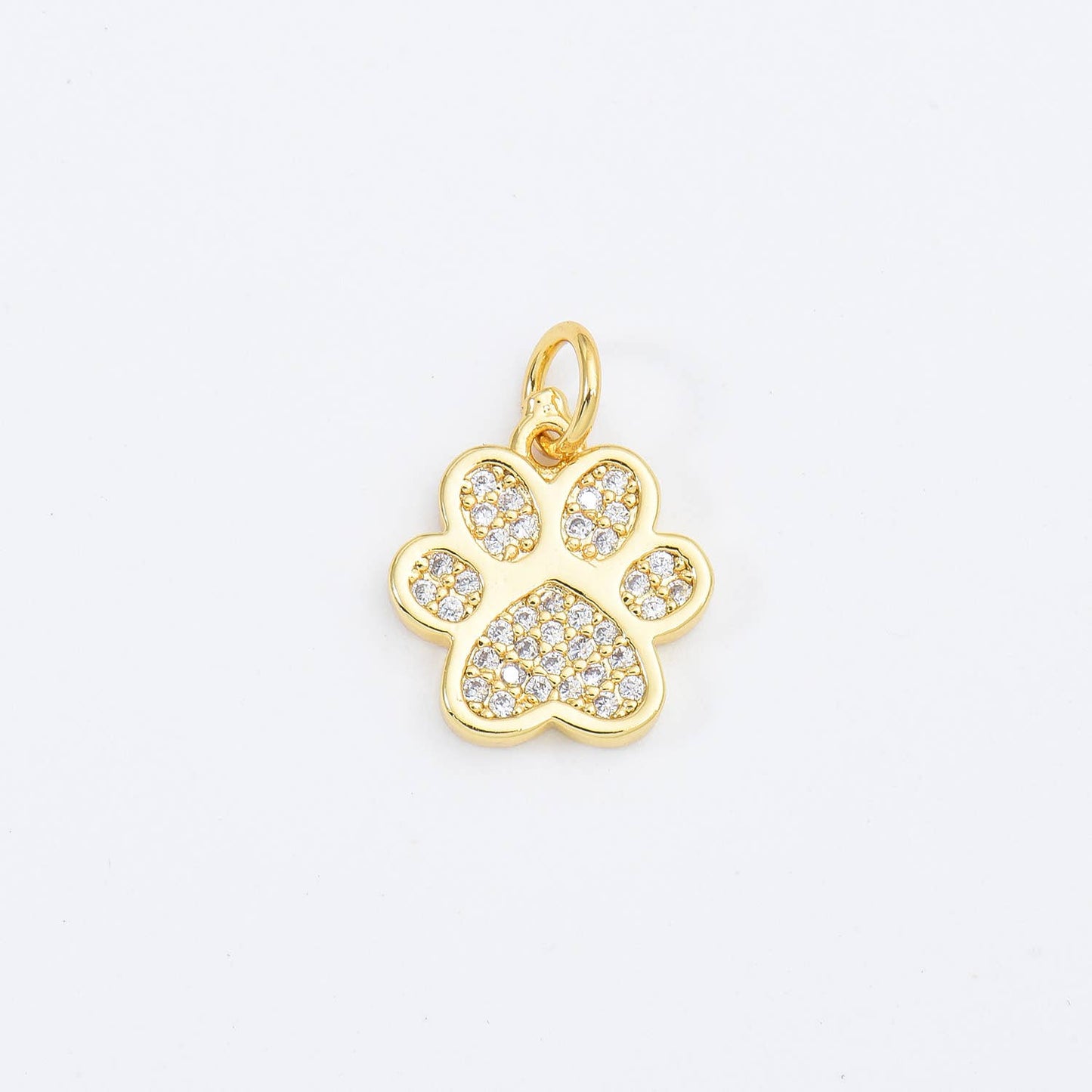 Gold Filled Paw Print Charm, Dog Cat Paw  Pendant CP1661: Gold