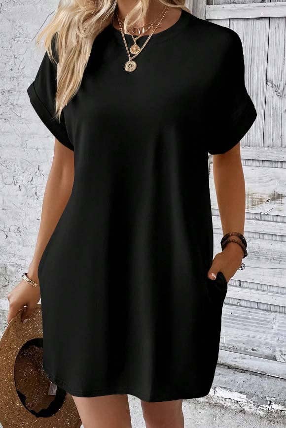 Weekend Casual T-Shirt Mini Dress: PURPLE / S