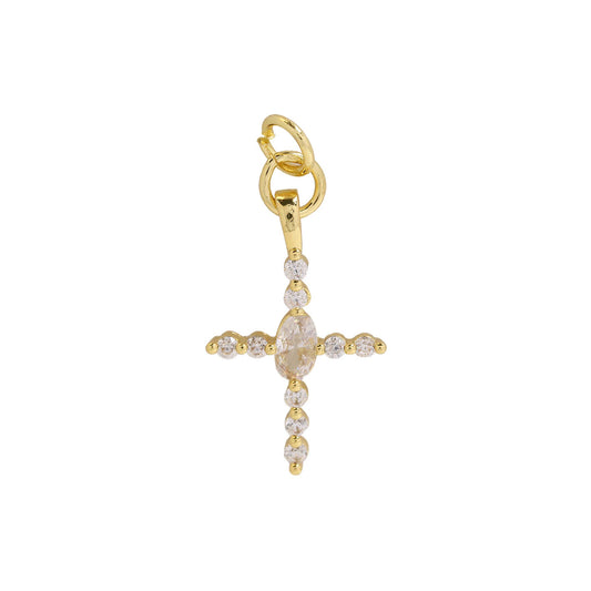 Oval Cross Charm For Charm Necklace