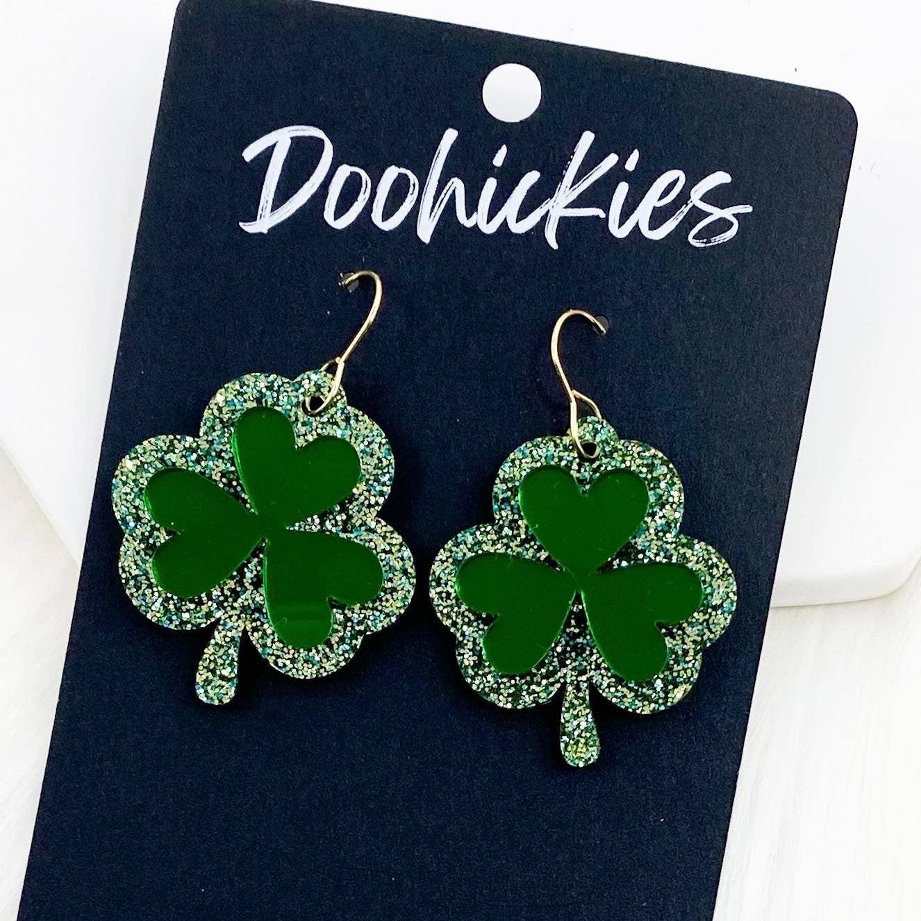 1.5" Layered Shammies -St. Paddy Acrylic Earrings