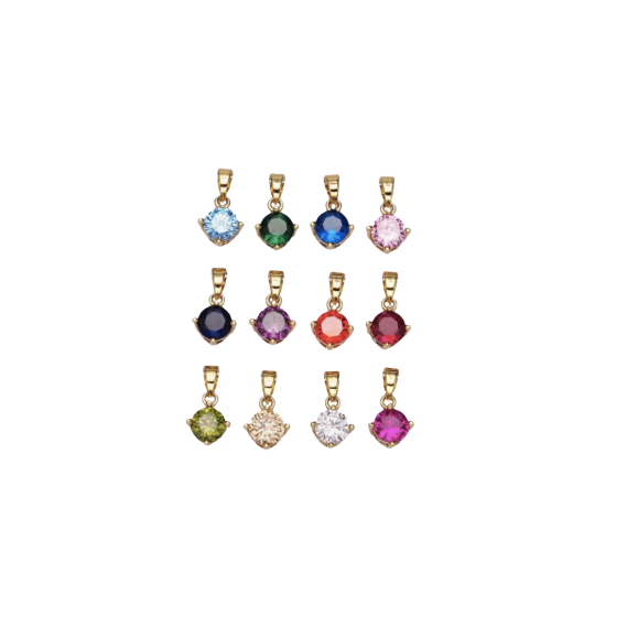 Basket Setting Round Birthstone Charm Set