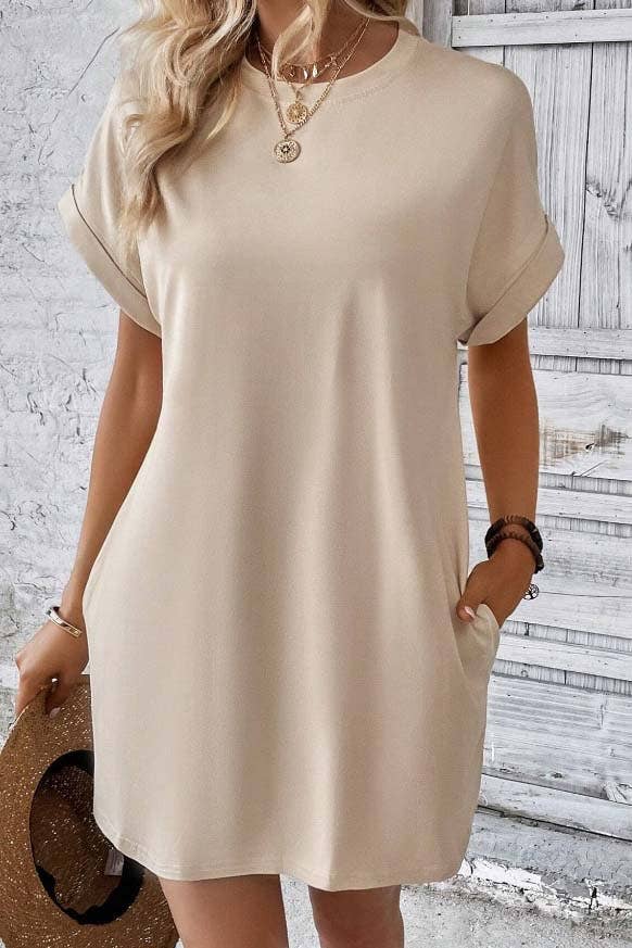Weekend Casual T-Shirt Mini Dress: PURPLE / M
