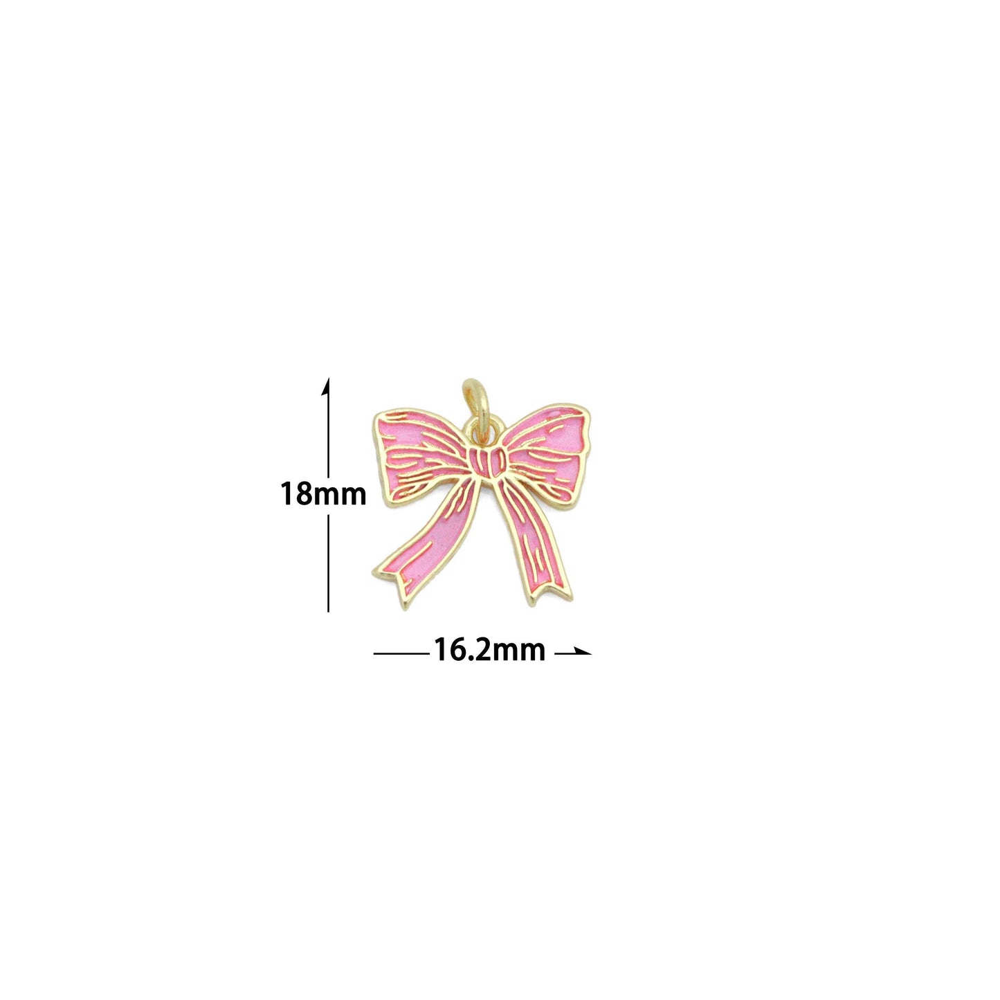 Pink Enamel Bow Charm Pendant,Sku#LK1209