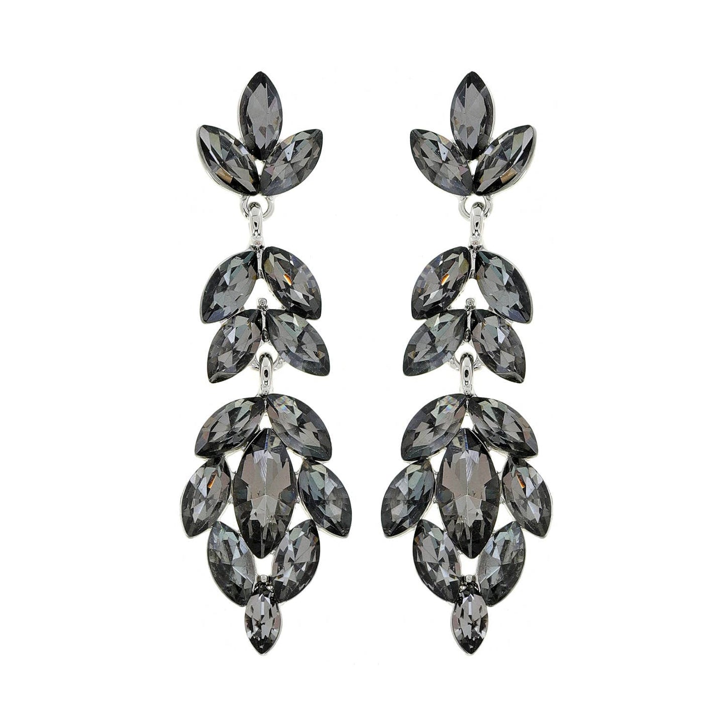 Gemstone Cluster Drop Earrings: Crystal