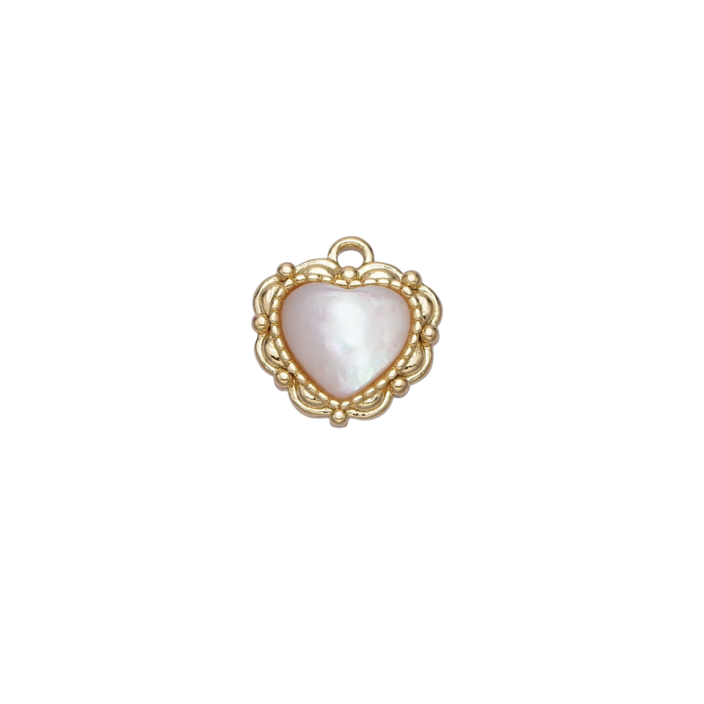 Vintage Heart with Scalloped Edges Charm