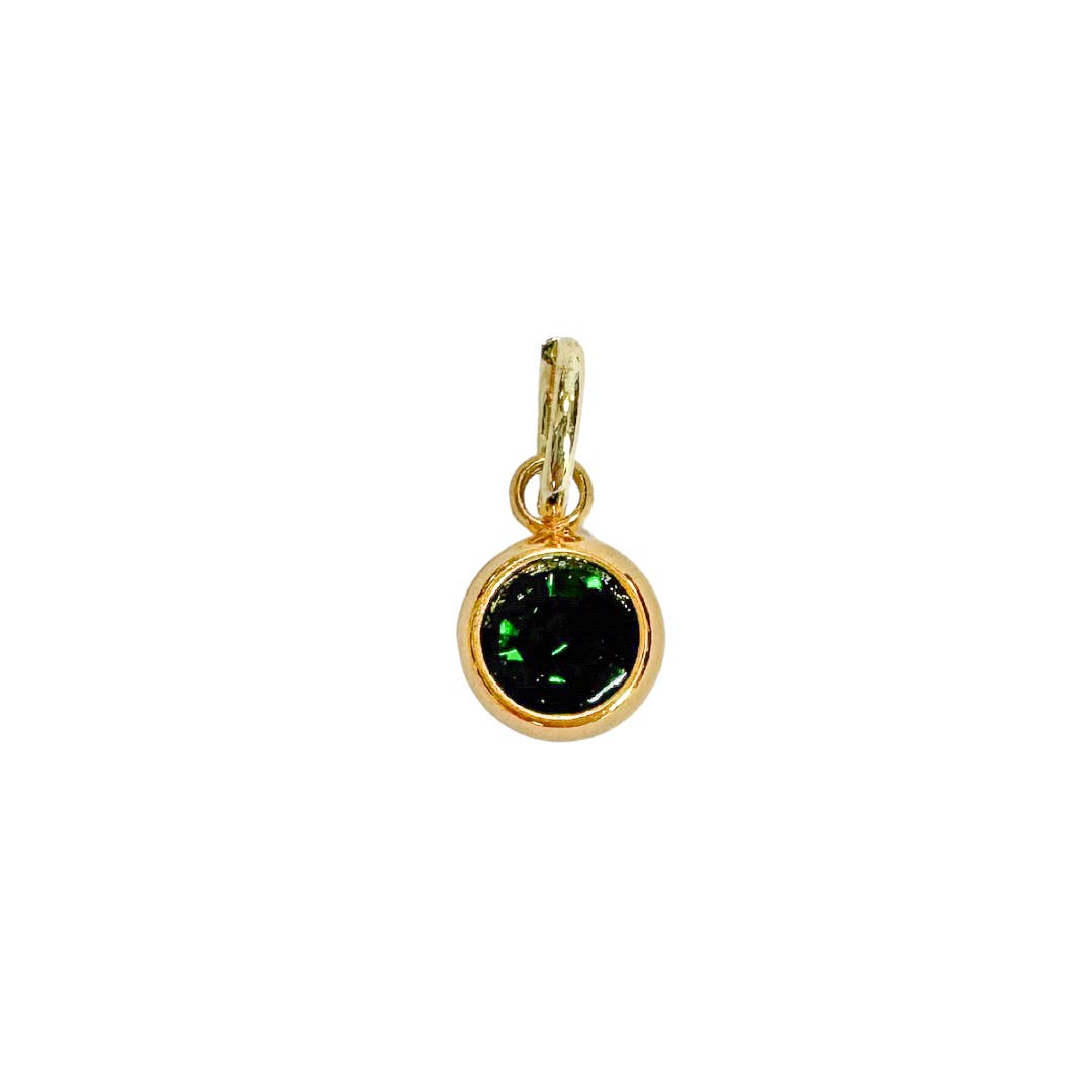 Birthstone Zircon Charm For Charm Necklace & Bracelet: Purple