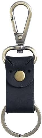 Genuine Leather Keychain, Small Keychain for Man and Women: Brown