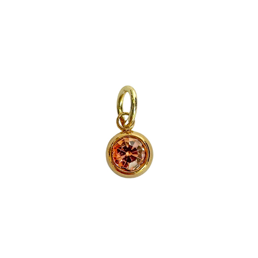 Birthstone Zircon Charm For Charm Necklace & Bracelet: Purple