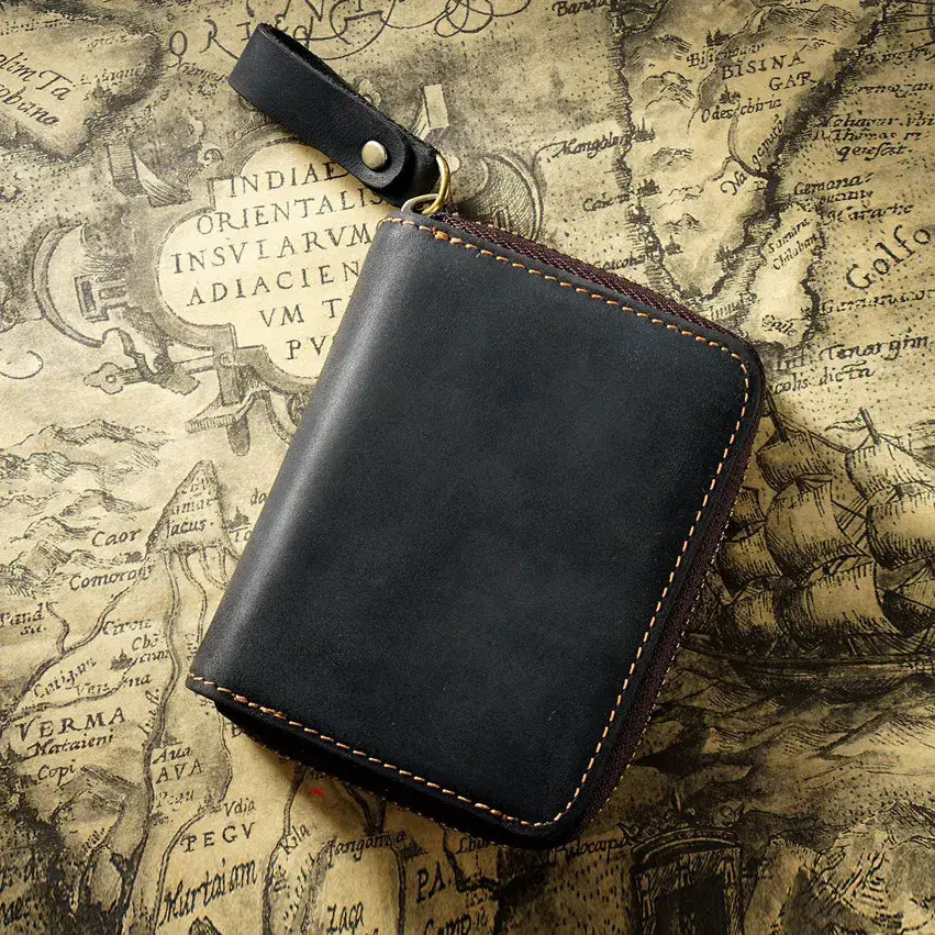 Credit Card Holder for Men Women, Geniune Leather Wallet: Dark Brown