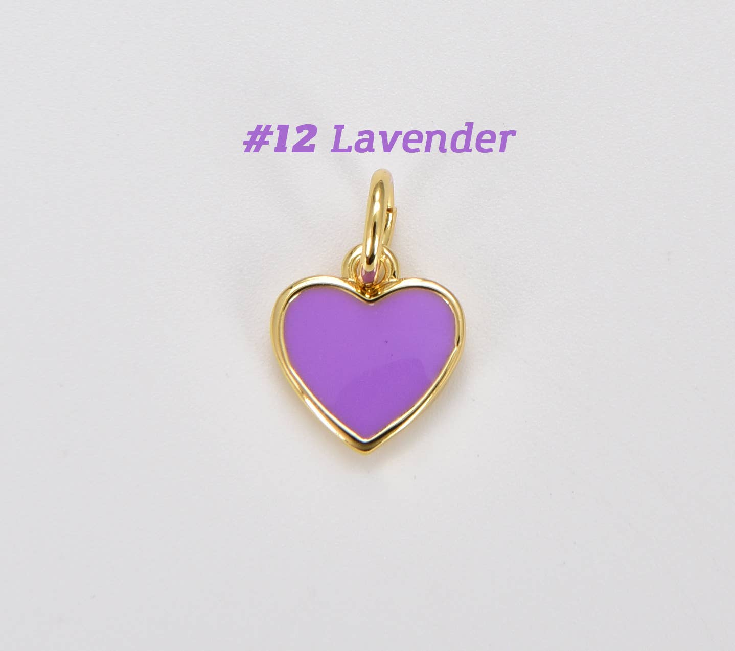 Enamel Heart Charm Pendant in Gold Filled, CP1104: #05 Light Blue