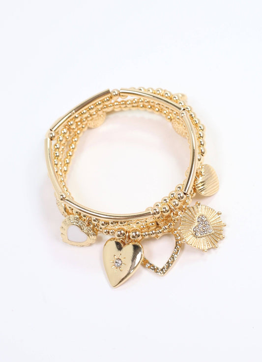 Delaroche Charm Bracelet Set GOLD: Default