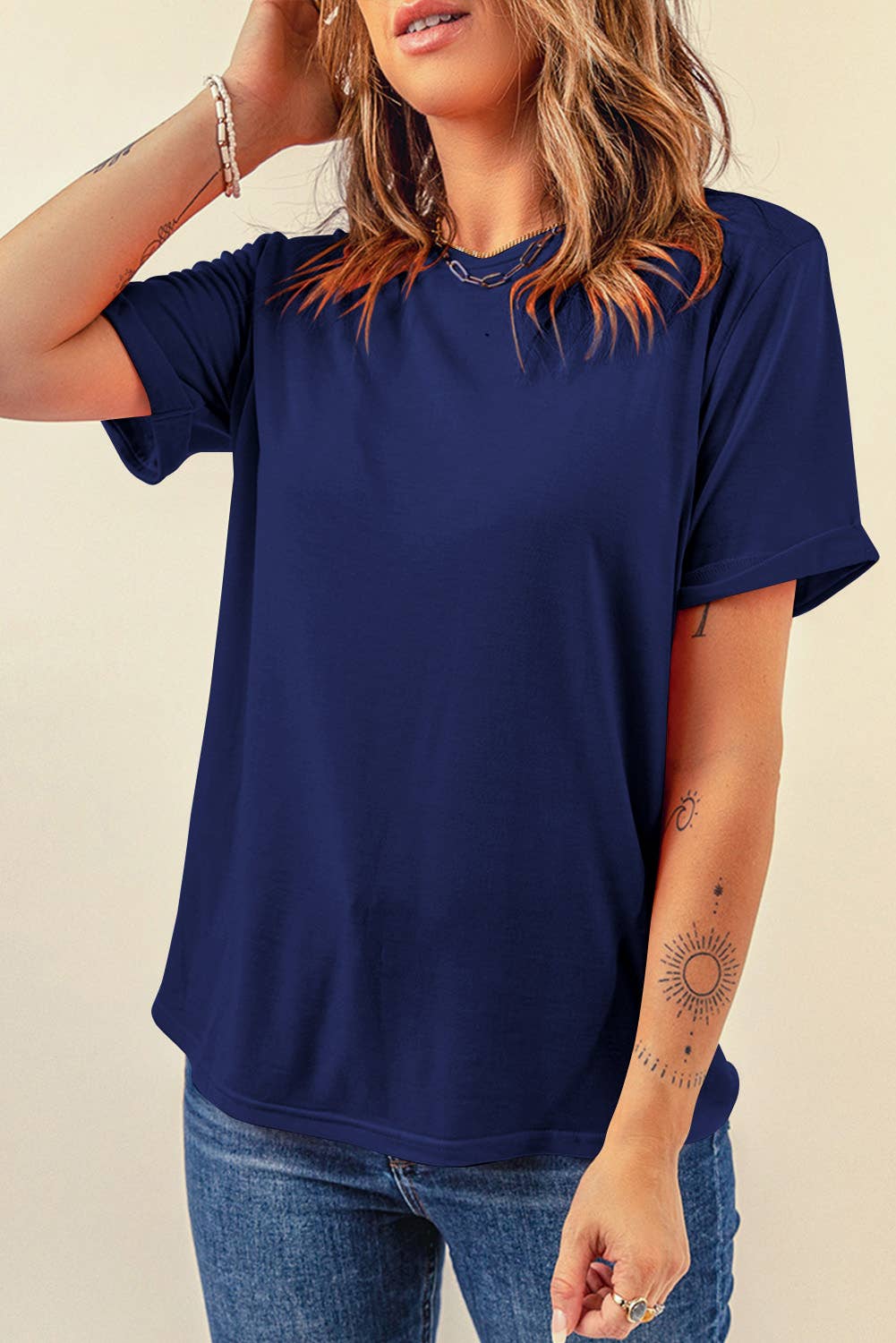 LDC Casual Plain Crew Neck Tee: Black / XL