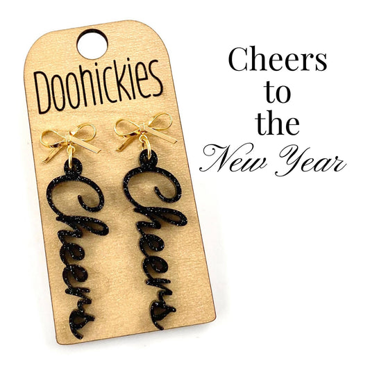 1.75" Cheers to the New Year Acrylic Dangle Earrings