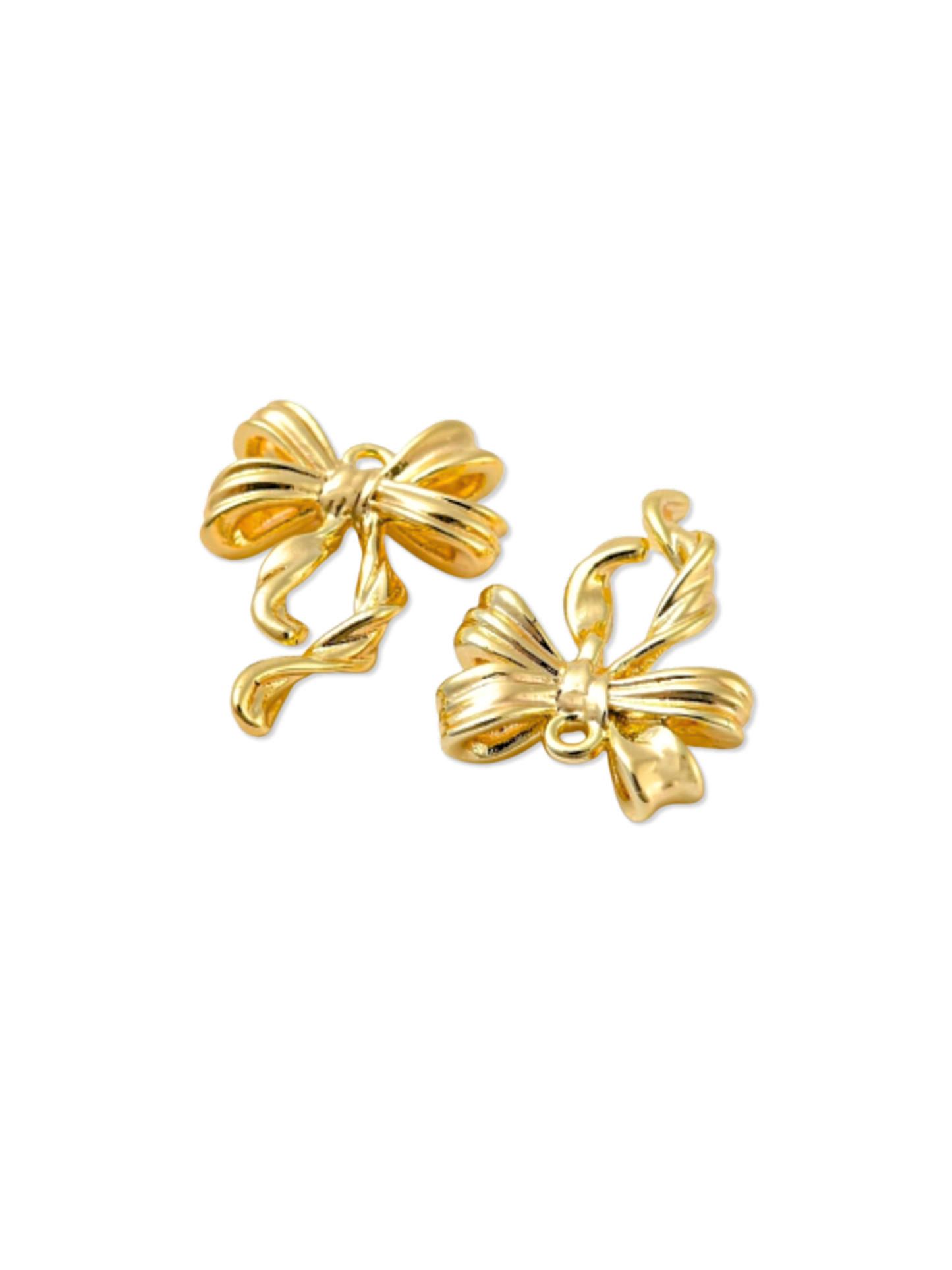 * Gold Ribbon Bow Charm