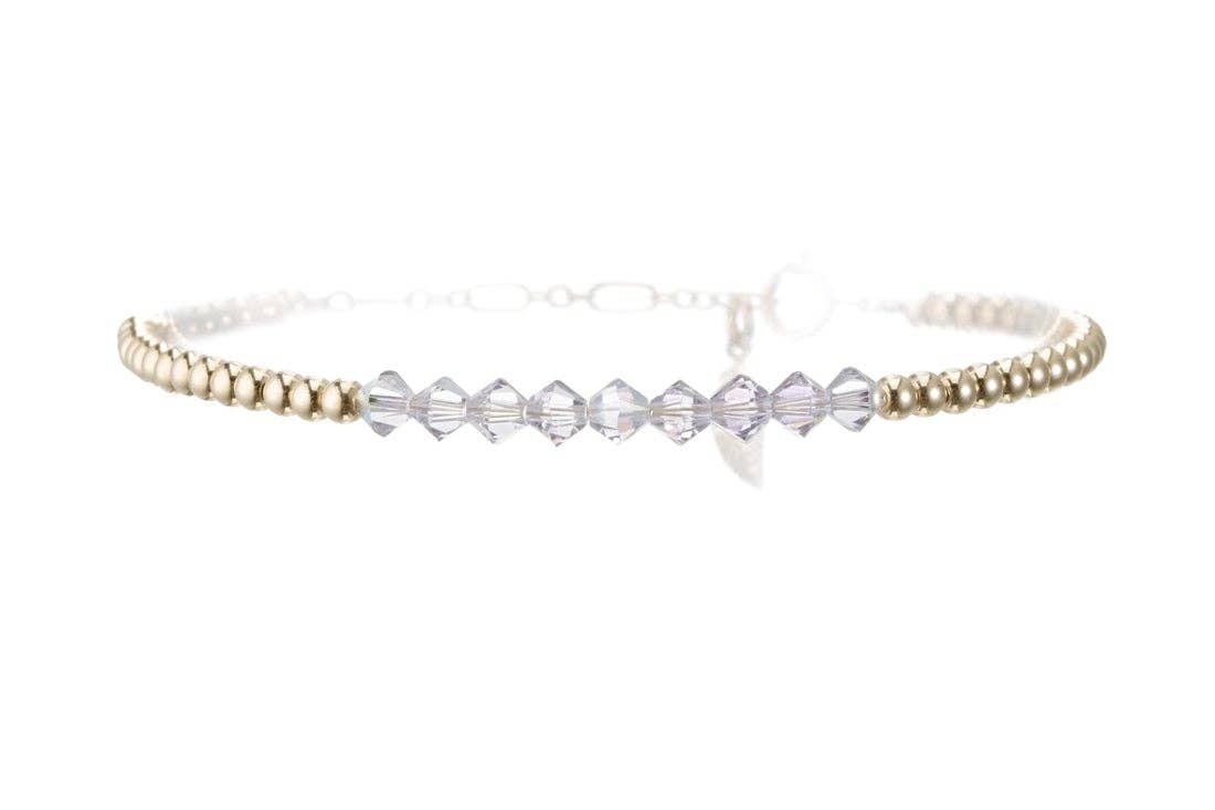 Crystal Bar Bracelet, 6.5” Stretch