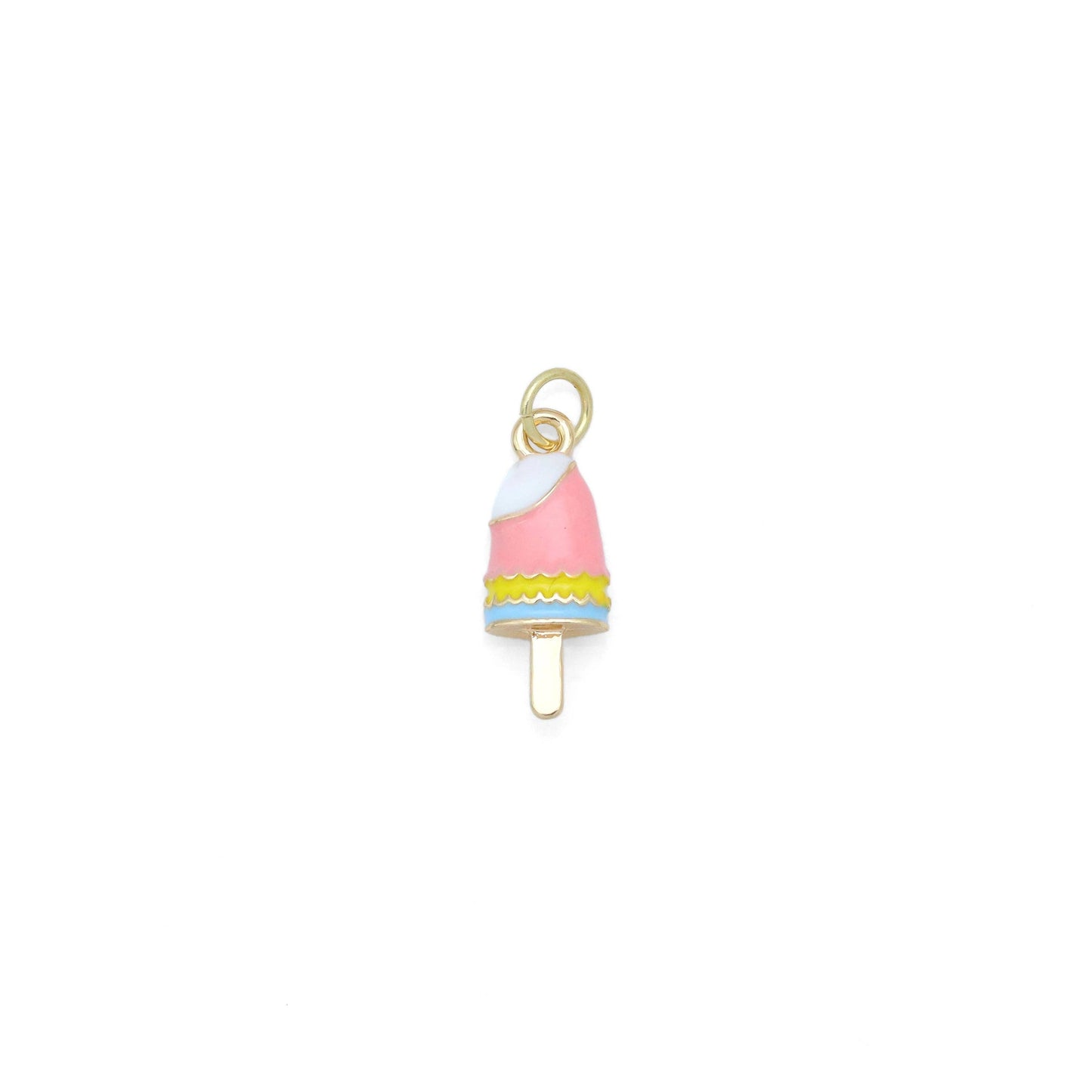 Colorful Enamel Gold Ice cream bar Shape Charm Pendant, Sku#Y1005